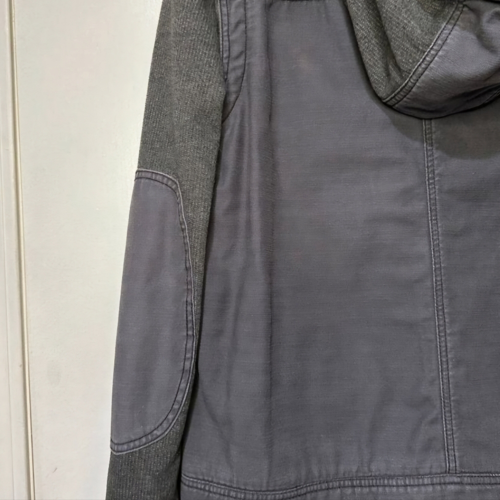 Free People Multi-color Hooded Jacket Zipper Snap Front Size Medium EUC - Picture 10 of 13